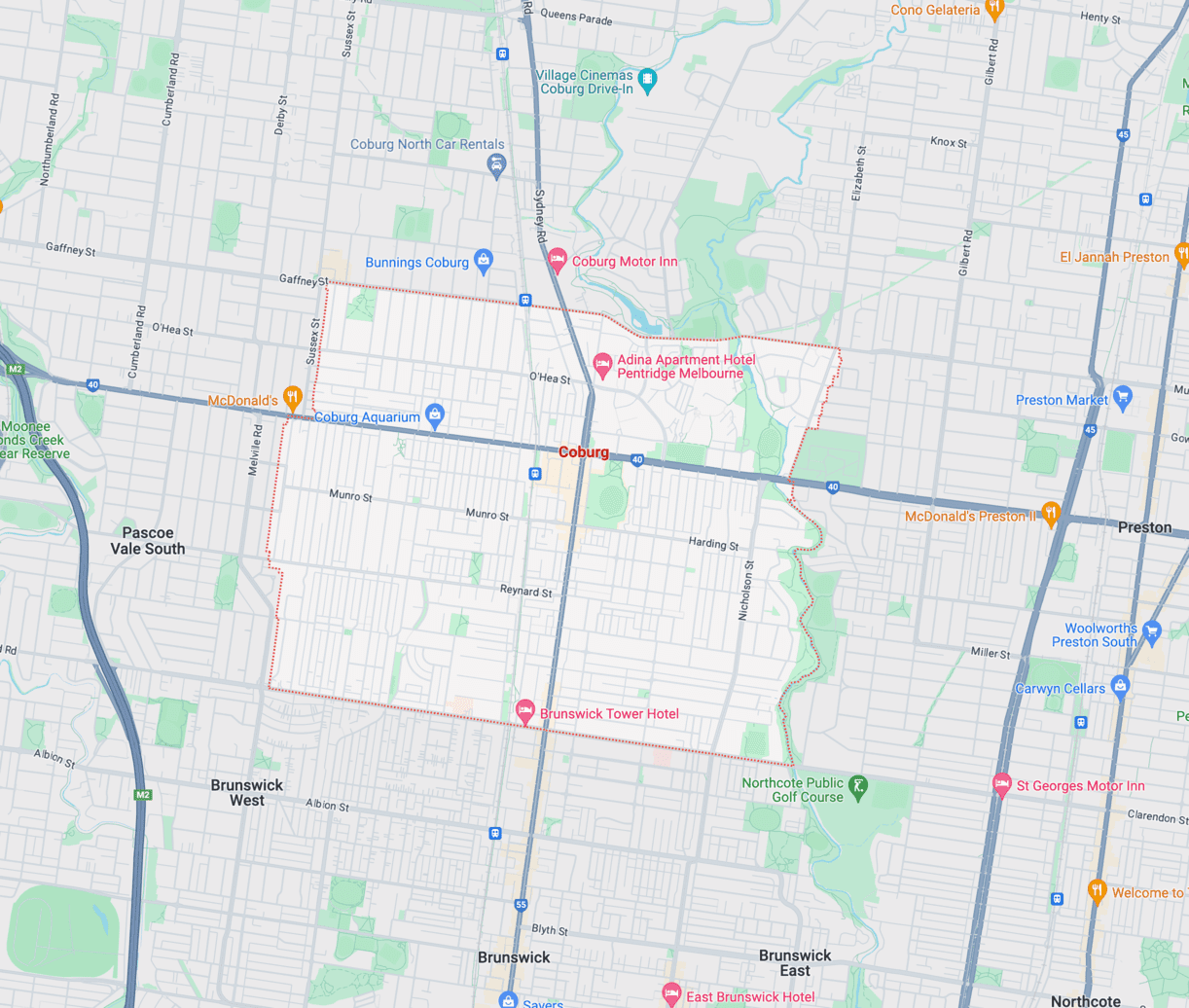 Coburg map area
