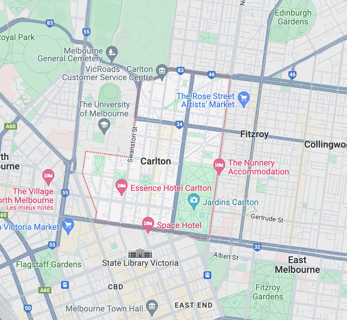 Carlton map area