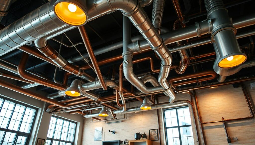 A spacious interior with exposed plumbing pipes running along the ceiling and walls. The pipes are in various sizes and materials, including copper, PVC, and galvanized steel, with intricate twists and turns. The lighting is a combination of warm overhead fixtures and natural light streaming in through large windows, casting interesting shadows and highlights on the pipes. The atmosphere is one of industrial chic, with the exposed pipes serving as a focal point and design element. The image conveys a sense of vulnerability and potential hazards, hinting at the risks of curious pets interacting with the exposed plumbing. A spacious interior with exposed plumbing pipes running along the ceiling and walls. The pipes are in various sizes and materials, including copper, PVC, and galvanized steel, with intricate twists and turns. The lighting is a combination of warm overhead fixtures and natural light streaming in through large windows, casting interesting shadows and highlights on the pipes. The atmosphere is one of industrial chic, with the exposed pipes serving as a focal point and design element. The image conveys a sense of vulnerability and potential hazards, hinting at the risks of curious pets interacting with the exposed plumbing.