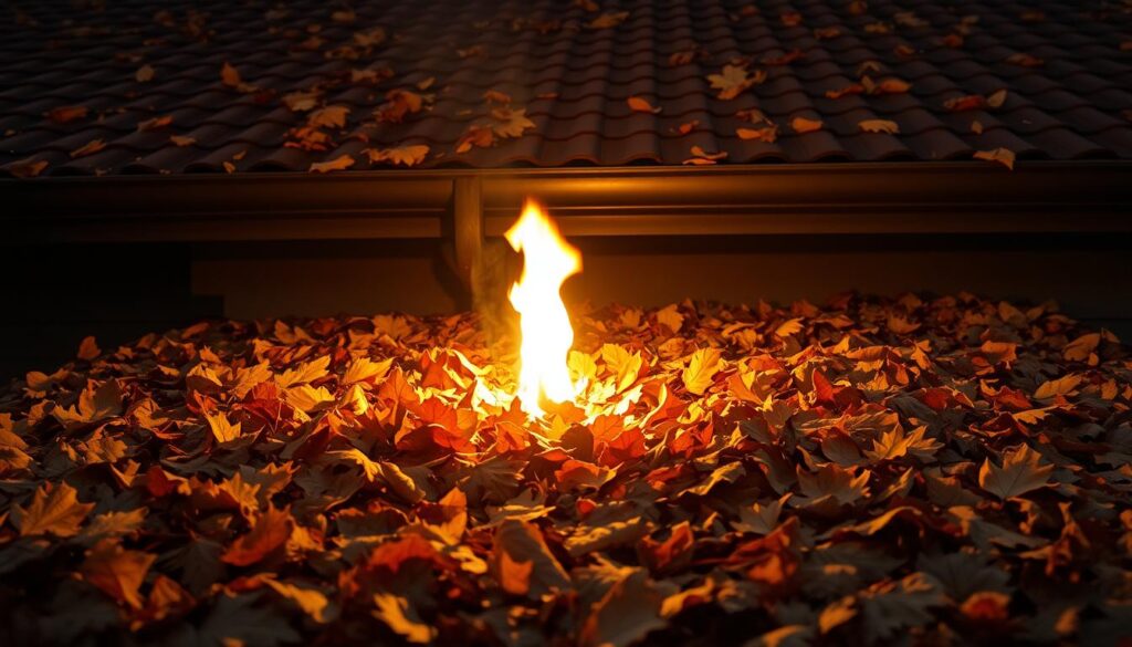 leaf build up fire