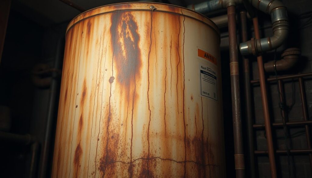 rusty hot water
