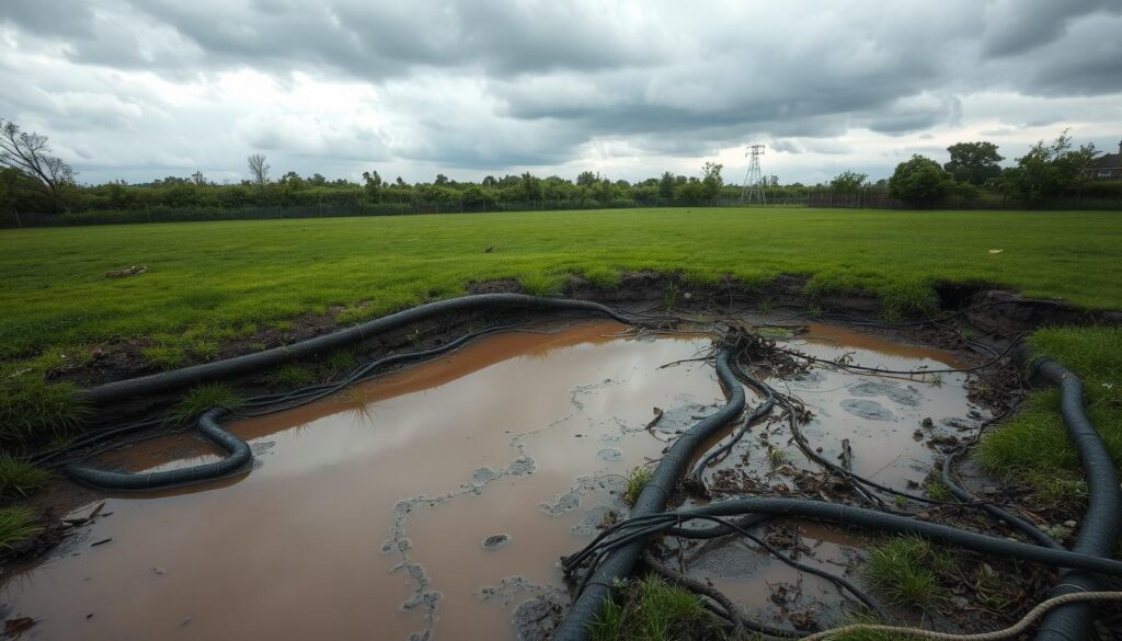sewer overflow yard