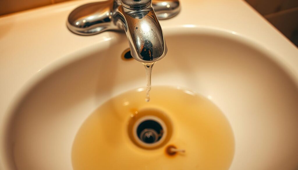 slow draining sink